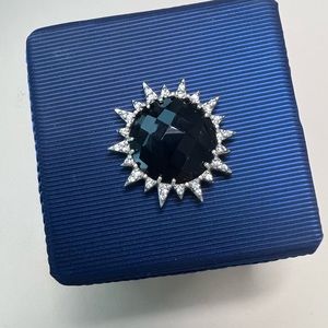 AUTHENTIC ANZIE BLACK ONYX/DIAMOND PENDANT